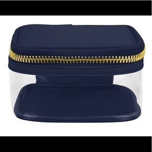 Stoney Clover Lane Mini Open Top Pouch in Sapphire NWT clear navy blue w zip top